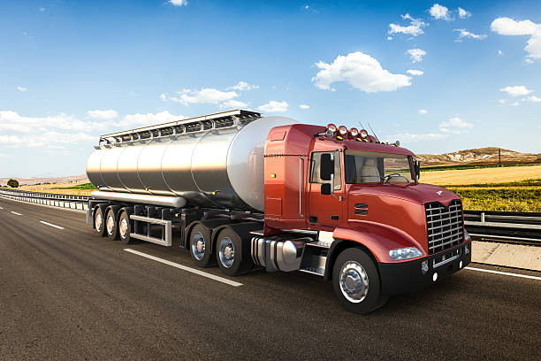 3D design tank truck, tanker truck, tanker with vivid colors